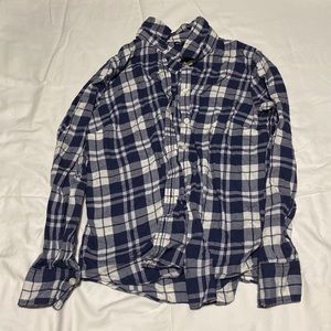 Blue and whites ladies flannel, medium